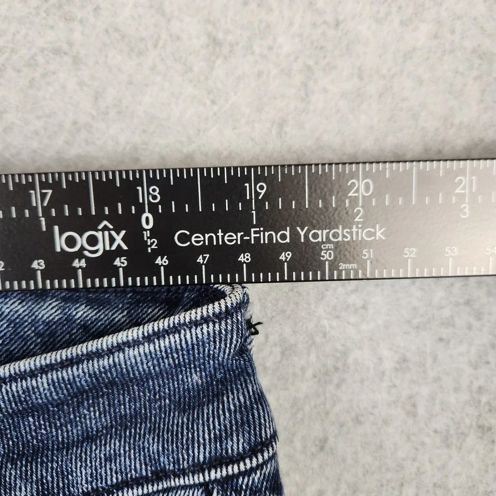 Old Navy Rockstar Super Skinny‎ Button Fly Ankle Jeans Raw Hem Blue Womens 18
